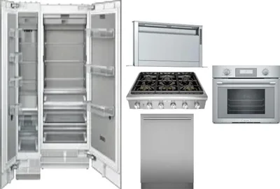 6 Piece Package Includes Refrigerator, Freezer, Cooktop, Wall Oven, Hood And Dishwasher