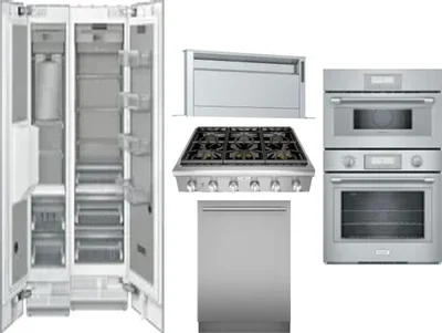 6 Piece Package Includes Refrigerator, Freezer, Cooktop, Wall Oven, Hood And Dishwasher