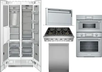 6 Piece Package Includes Refrigerator, Freezer, Cooktop, Wall Oven, Hood And Dishwasher
