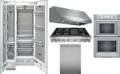 6 Piece Package Includes Refrigerator, Freezer, Cooktop, Wall Oven, Hood And Dishwasher