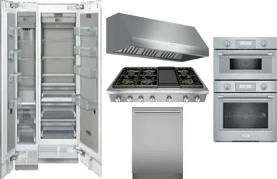 6 Piece Package Includes Refrigerator, Freezer, Cooktop, Wall Oven, Hood And Dishwasher