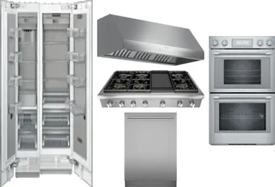 6 Piece Package Includes Refrigerator, Freezer, Cooktop, Wall Oven, Hood And Dishwasher