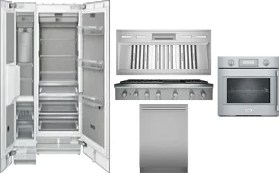 6 Piece Package Includes Refrigerator, Freezer, Cooktop, Wall Oven, Hood And Dishwasher