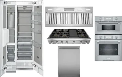 6 Piece Package Includes Refrigerator, Freezer, Cooktop, Wall Oven, Hood And Dishwasher