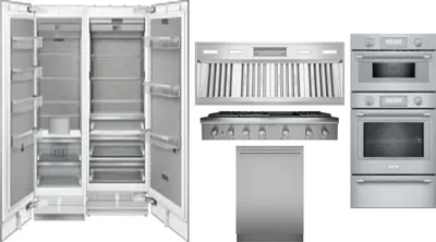 6 Piece Package Includes Refrigerator, Freezer, Cooktop, Wall Oven, Hood And Dishwasher