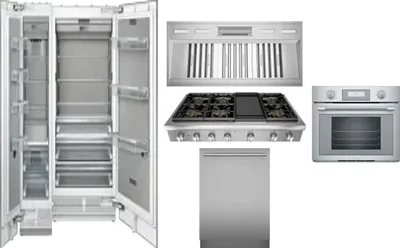 6 Piece Package Includes Refrigerator, Freezer, Cooktop, Wall Oven, Hood And Dishwasher