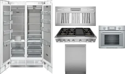 6 Piece Package Includes Refrigerator, Freezer, Cooktop, Wall Oven, Hood And Dishwasher