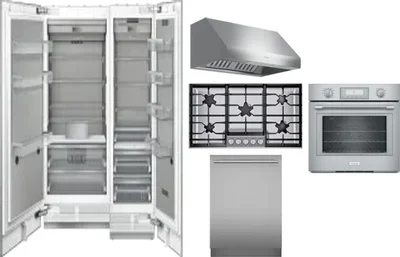 6 Piece Package Includes Refrigerator, Freezer, Cooktop, Wall Oven, Hood And Dishwasher