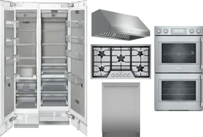 6 Piece Package Includes Refrigerator, Freezer, Cooktop, Wall Oven, Hood And Dishwasher