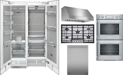 6 Piece Package Includes Refrigerator, Freezer, Cooktop, Wall Oven, Hood And Dishwasher
