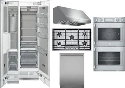 6 Piece Package Includes Refrigerator, Freezer, Cooktop, Wall Oven, Hood And Dishwasher