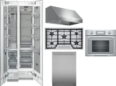 6 Piece Package Includes Refrigerator, Freezer, Cooktop, Wall Oven, Hood And Dishwasher