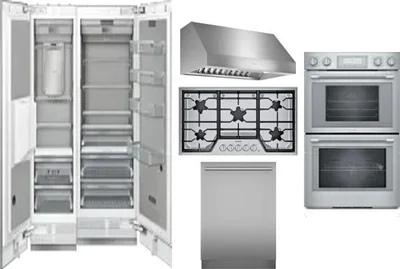 6 Piece Package Includes Refrigerator, Freezer, Cooktop, Wall Oven, Hood And Dishwasher