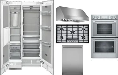 6 Piece Package Includes Refrigerator, Freezer, Cooktop, Wall Oven, Hood And Dishwasher
