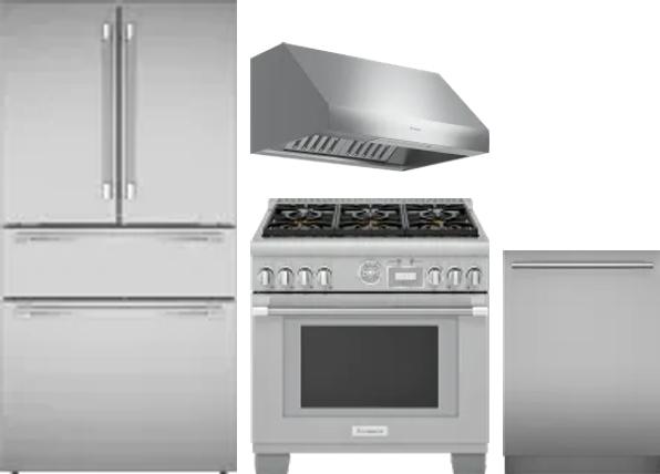 4 Piece Package Includes Refrigerator, Range, Hood And Dishwasher