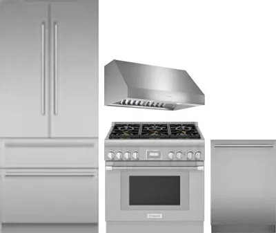 4 Piece Package Includes Refrigerator, Range, Hood And Dishwasher