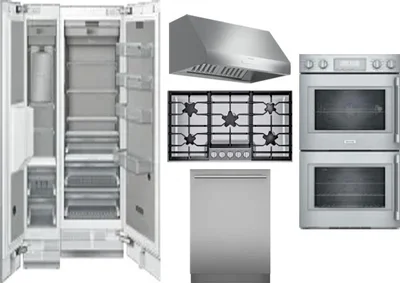 6 Piece Package Includes Refrigerator, Freezer, Cooktop, Wall Oven, Hood And Dishwasher