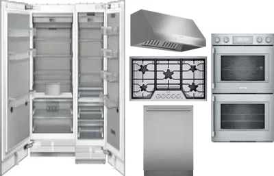6 Piece Package Includes Refrigerator, Freezer, Cooktop, Wall Oven, Hood And Dishwasher