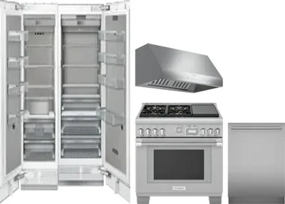 5 Piece Package Includes Refrigerator, Freezer, Range, Hood And Dishwasher