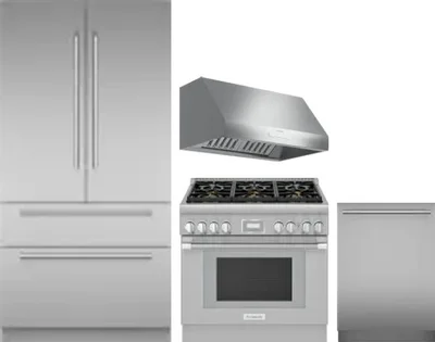 4 Piece Package Includes Refrigerator, Range, Hood And Dishwasher