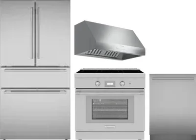 4 Piece Package Includes Refrigerator, Range, Hood And Dishwasher