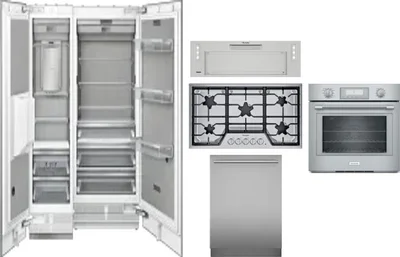 6 Piece Package Includes Refrigerator, Freezer, Cooktop, Wall Oven, Hood And Dishwasher