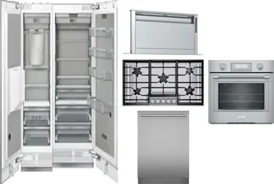 6 Piece Package Includes Refrigerator, Freezer, Cooktop, Wall Oven, Hood And Dishwasher