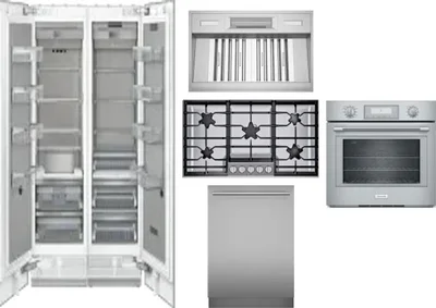 6 Piece Package Includes Refrigerator, Freezer, Cooktop, Wall Oven, Hood And Dishwasher