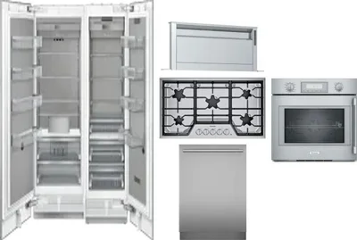 6 Piece Package Includes Refrigerator, Freezer, Cooktop, Wall Oven, Hood And Dishwasher