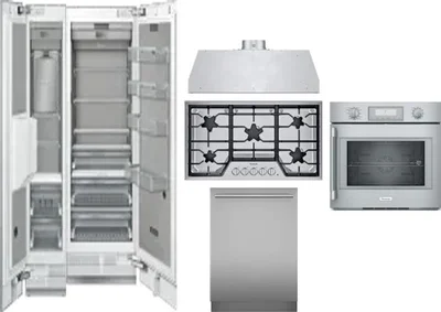 6 Piece Package Includes Refrigerator, Freezer, Cooktop, Wall Oven, Hood And Dishwasher