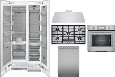 6 Piece Package Includes Refrigerator, Freezer, Cooktop, Wall Oven, Hood And Dishwasher