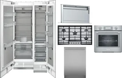 6 Piece Package Includes Refrigerator, Freezer, Cooktop, Wall Oven, Hood And Dishwasher