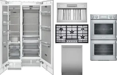 6 Piece Package Includes Refrigerator, Freezer, Cooktop, Wall Oven, Hood And Dishwasher