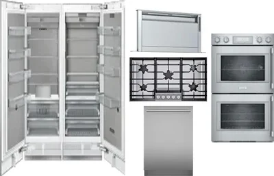 6 Piece Package Includes Refrigerator, Freezer, Cooktop, Wall Oven, Hood And Dishwasher