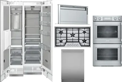 6 Piece Package Includes Refrigerator, Freezer, Cooktop, Wall Oven, Hood And Dishwasher