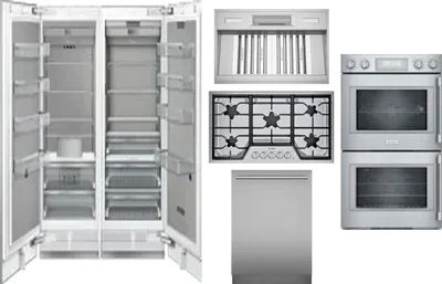 6 Piece Package Includes Refrigerator, Freezer, Cooktop, Wall Oven, Hood And Dishwasher
