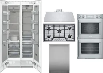 6 Piece Package Includes Refrigerator, Freezer, Cooktop, Wall Oven, Hood And Dishwasher