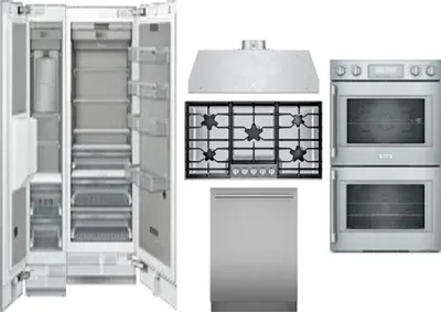 6 Piece Package Includes Refrigerator, Freezer, Cooktop, Wall Oven, Hood And Dishwasher