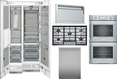 6 Piece Package Includes Refrigerator, Freezer, Cooktop, Wall Oven, Hood And Dishwasher