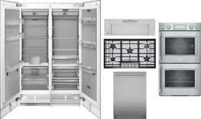 6 Piece Package Includes Refrigerator, Freezer, Cooktop, Wall Oven, Hood And Dishwasher