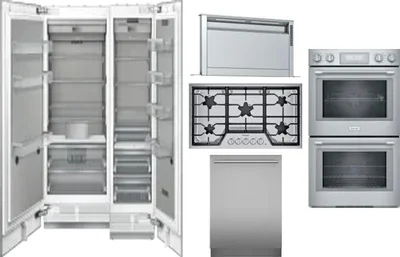 6 Piece Package Includes Refrigerator, Freezer, Cooktop, Wall Oven, Hood And Dishwasher