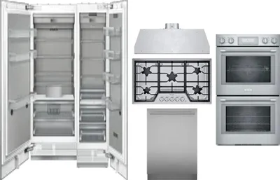 6 Piece Package Includes Refrigerator, Freezer, Cooktop, Wall Oven, Hood And Dishwasher