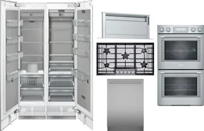 6 Piece Package Includes Refrigerator, Freezer, Cooktop, Wall Oven, Hood And Dishwasher
