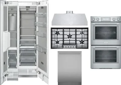 6 Piece Package Includes Refrigerator, Freezer, Cooktop, Wall Oven, Hood And Dishwasher