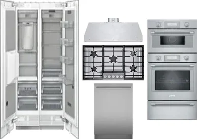 6 Piece Package Includes Refrigerator, Freezer, Cooktop, Wall Oven, Hood And Dishwasher