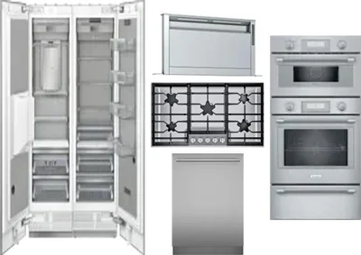 6 Piece Package Includes Refrigerator, Freezer, Cooktop, Wall Oven, Hood And Dishwasher