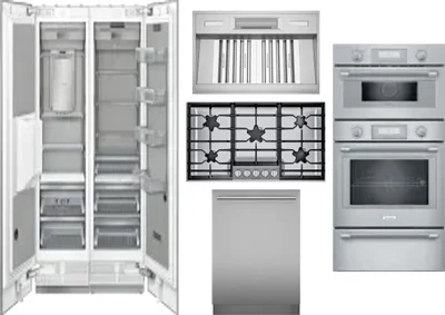 6 Piece Package Includes Refrigerator, Freezer, Cooktop, Wall Oven, Hood And Dishwasher
