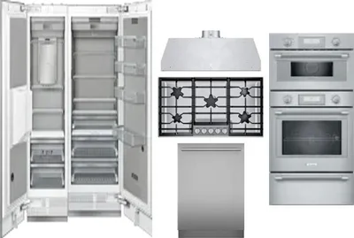 6 Piece Package Includes Refrigerator, Freezer, Cooktop, Wall Oven, Hood And Dishwasher