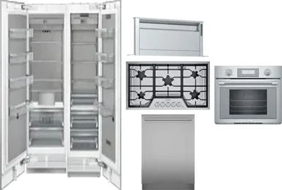 6 Piece Package Includes Refrigerator, Freezer, Cooktop, Wall Oven, Hood And Dishwasher
