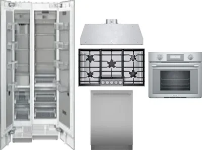6 Piece Package Includes Refrigerator, Freezer, Cooktop, Wall Oven, Hood And Dishwasher